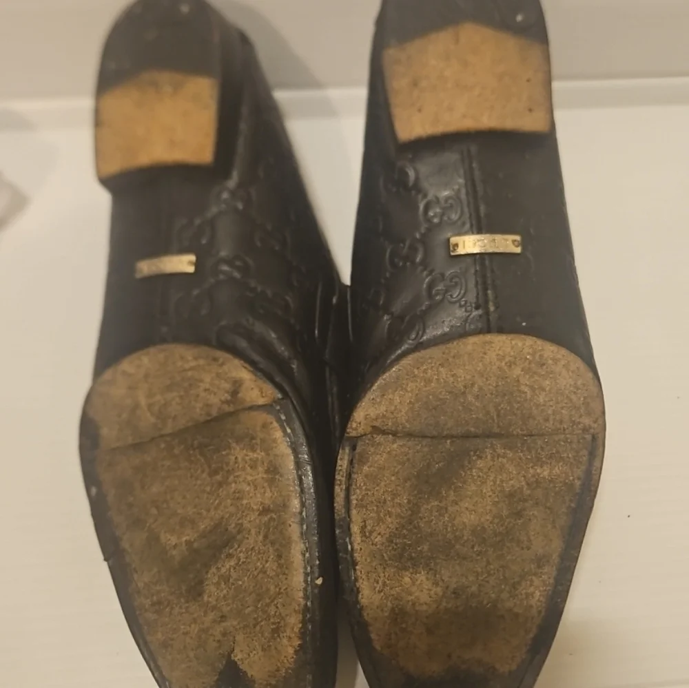 Gucci Tom Ford Era GG Monogram Black Embossed Leather Loafers Size 11.5 - Picture 12 of 14